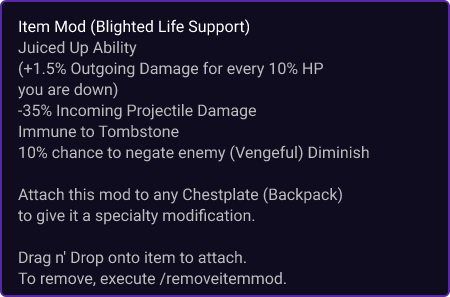 Blighted Life Support item card