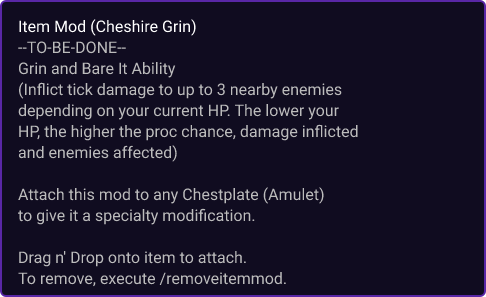 Cheshire Grin item card