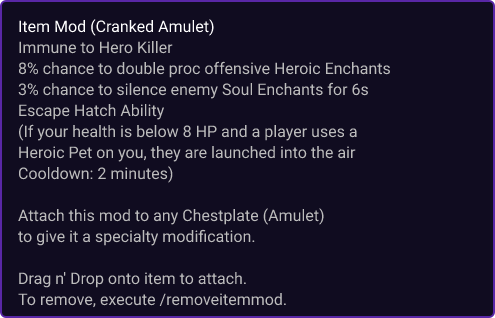 Cranked Amulet item card