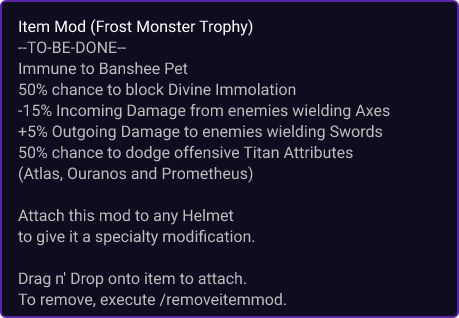 Frost Monster Trophy item card