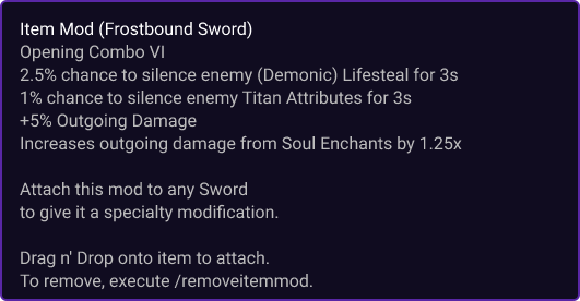 Frostbound Sword item card