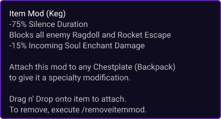 Keg item card