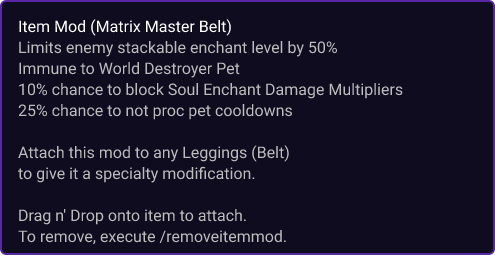 Matrix Master Belt item card