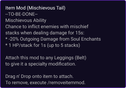 Mischievous Tail item card