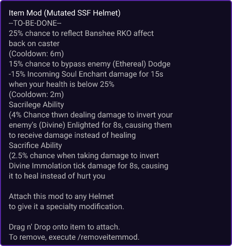 Mutated SSF Helmet item card