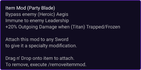Party Blade item card
