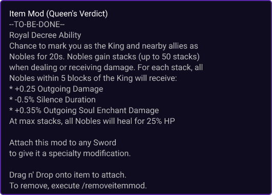 Queen's Verdict item card