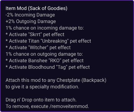 Sack of Goodies item card