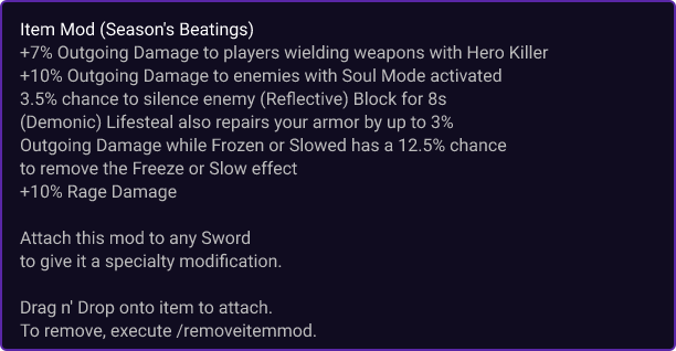 Season's Beatings item card