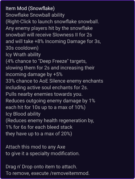 Snowflake item card