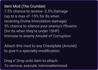 The Crumble item card