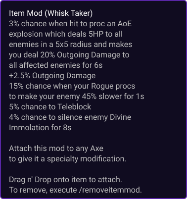 Whisk Taker item card